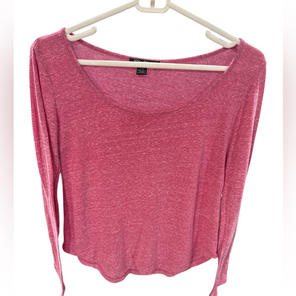 Streetwear Society Pink Long Sleeve Scoop Neck Top | Size L/G